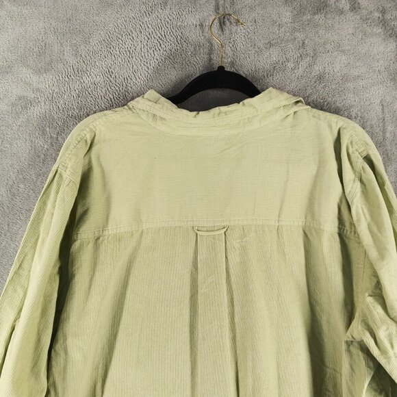 FASHION BUG Embroidered Fall Corduroy Button Up Shirt 22/24W 100% Cotton Green - Picture 10 of 13